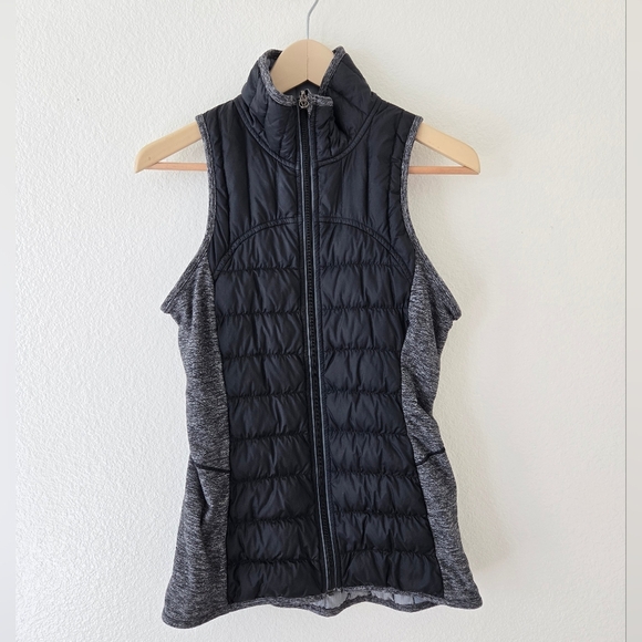 Lululemon Run Turn Around Reversible Down Vest Black Heathered Black Size 6 - Picture 6 of 15